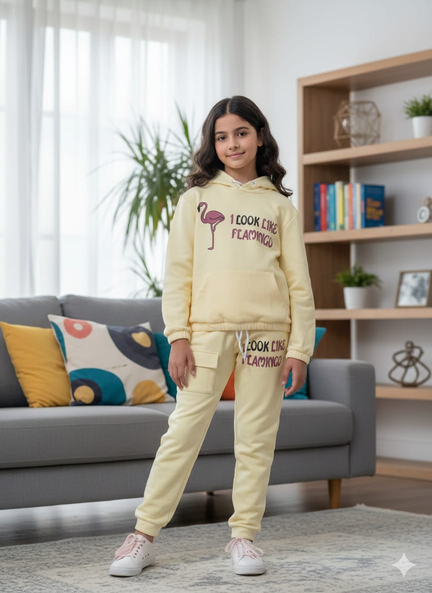 Look Like Flamingo Lemon Hoodies Track-suit Girls