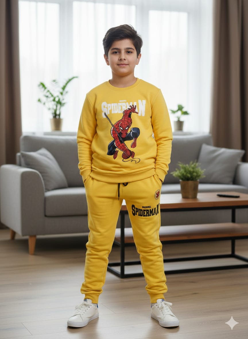 Marvel Spiderman Yellow Track-suit Boys ( Factory )