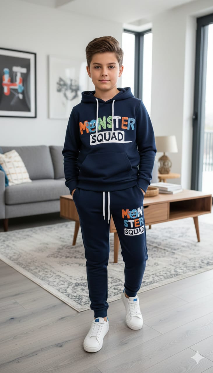 Monster Navy Hoodies Track-suit Boys