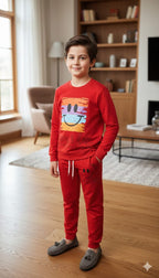 Smile Everyday Red Track-suit Boys