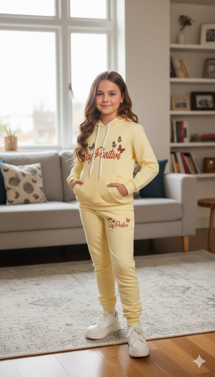 Stay Positive Lemon Hoodies Track-suit Girls