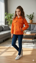 Two Pocket Orange Jacket Girls