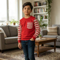 Red Body White & Red Lines Arms Sweatshirt Boys ( R-10 )