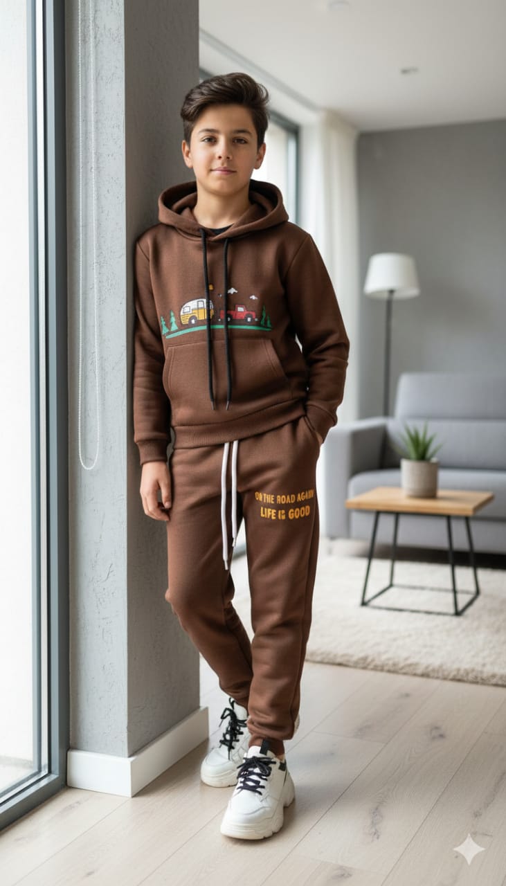 On The Road Chocolate Hoodies Track-suit Boys