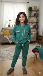 Mini Bloom Pocket C-Green Hoodies Track-suit Girls