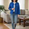 Two Pocket Royal Blue Jacket Women (R-172 N)
