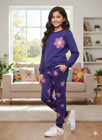 Flower Pop Purple Track-suit Girls