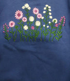 Pink Petals Embroidery Royal Blue Track-suit Girls