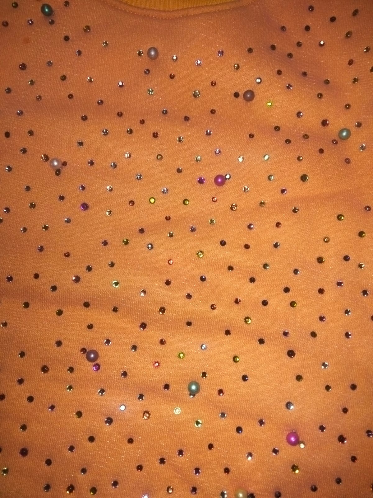 Sparkle Pearl Orange Sweatshirt Girls ( Factory )