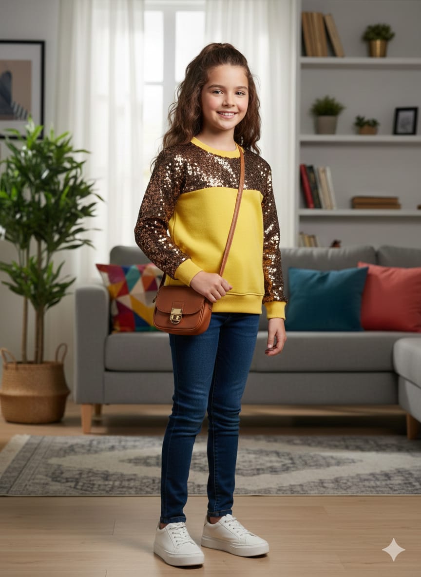 Starline Yellow Sweatshirt for Girls ( R-55 )