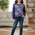 Sparkle Queen Purple Sweatshirt for Girls ( R-34 )