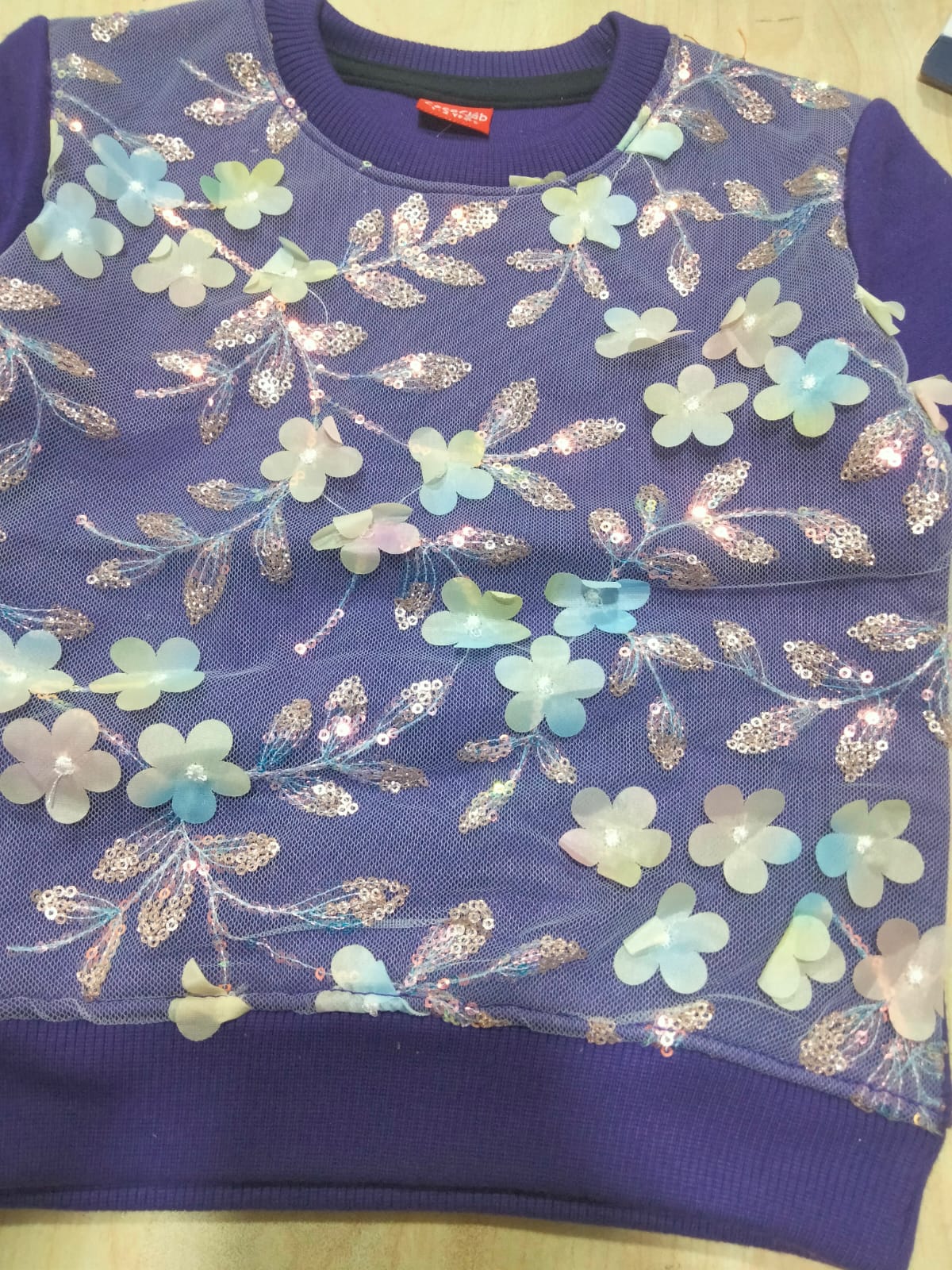 Sparkle Queen All Over Purple Sweatshirt Girls ( R-34 )