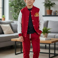 Lion Logo Mahroon Baseball Track-Suit Boys ( R-194 )