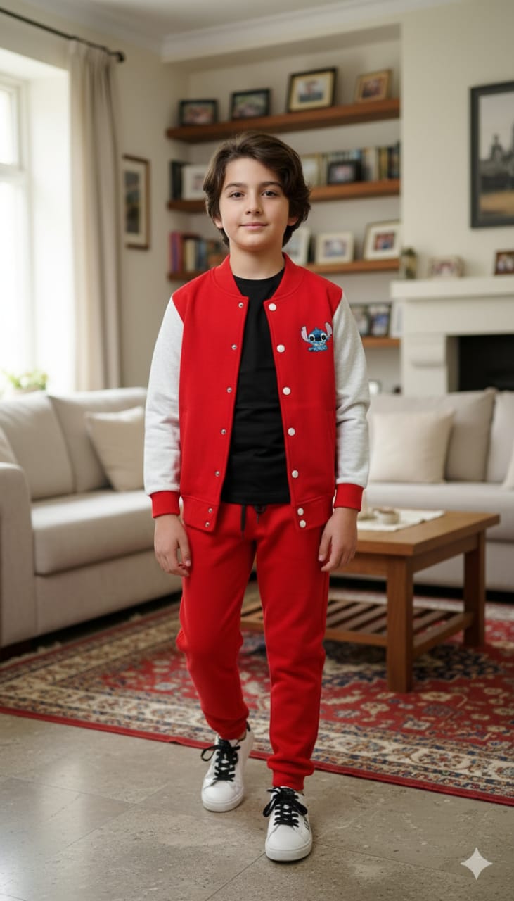 Stitch Icon Red Baseball Track-Suit Boys ( R-185 ) ( Factory )