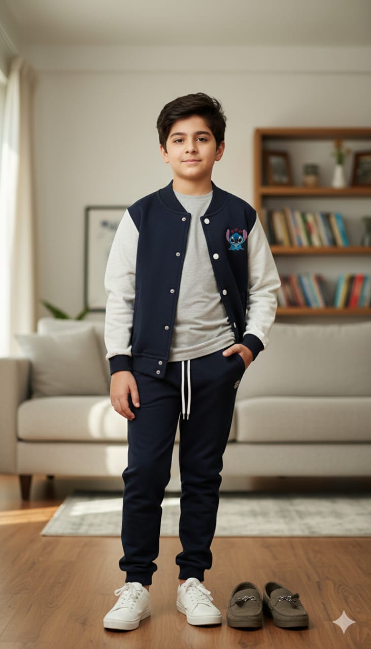 Stitch Icon Navy Baseball Track-Suit Boys