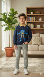 Batman Navy Double Sweatshirt Boys  ( R-100 ) ( Factory )