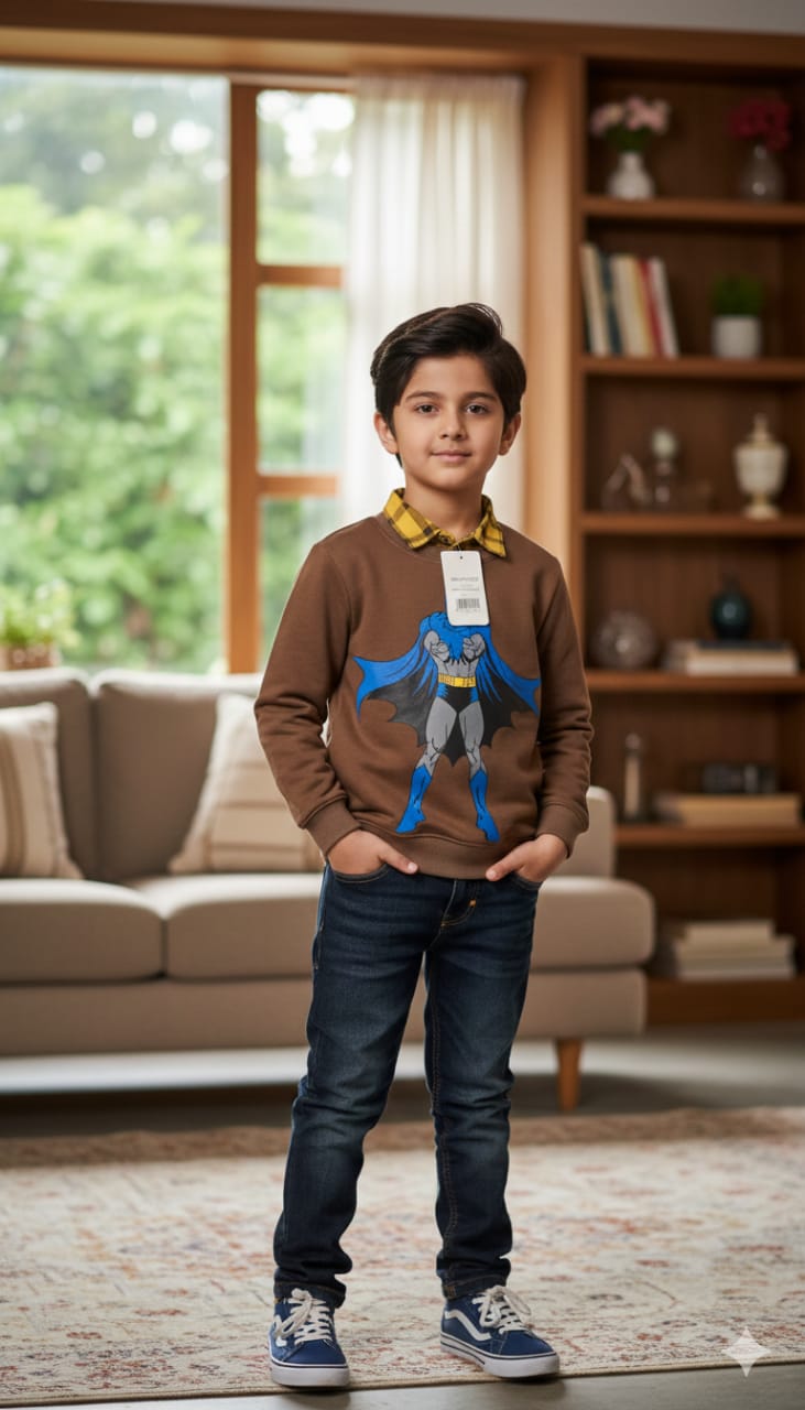 Batman Chocolate Double Sweatshirt Boys ( R-184)