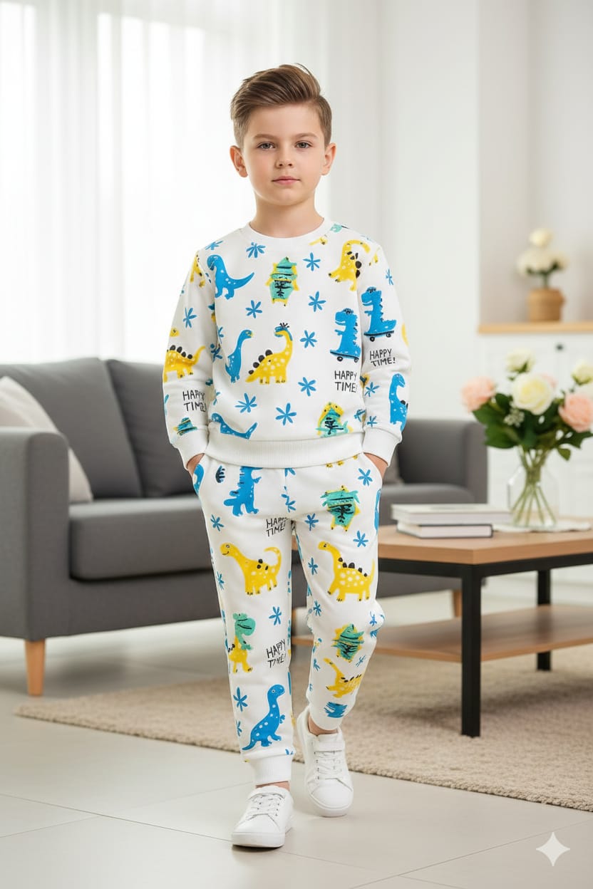 Happy Time White Track-Suit Boys (R-210,218)