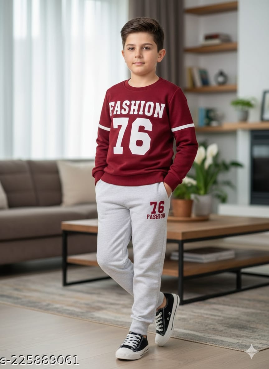 Fashion 76 Mahroon Track-Suit Boys