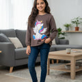 Unicorn Chocolate Long Sweatshirt for Girls ( R-69 )