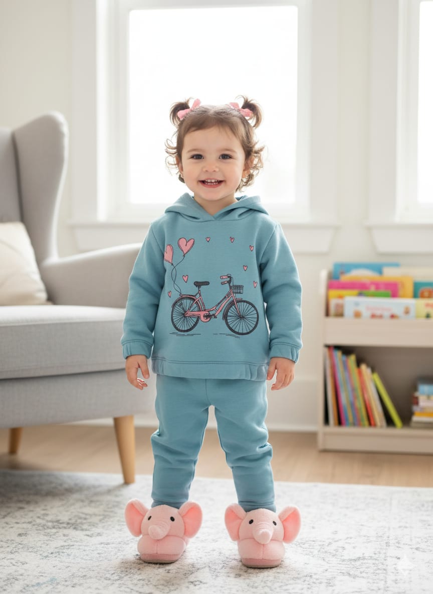 Heart With Cycle Sky Hoodies Track-Suit Newborn