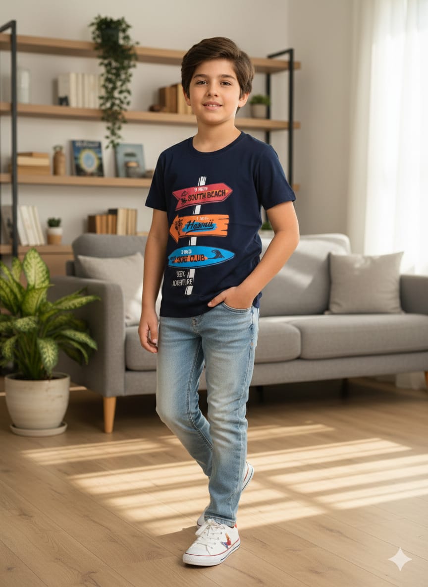 South Beach Navy T-Shirt Boys