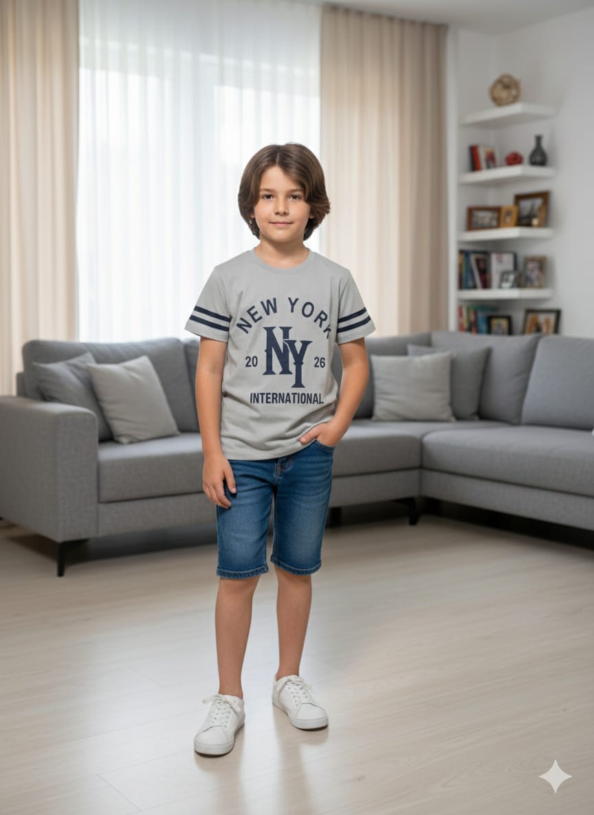 New York Oatmael T-Shirt Boys