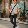 Cartoon Print Oatmeal T-Shirt Boys ( R- 31)
