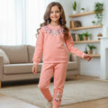 Blossom Charm Embroidery Peach Track-suit Girls ( Factory )
