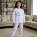 Doll With Cycle Embroidery Light Purple Track-suit Girls ( R-25 )