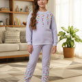 Five Line Embroidery Light Purple Track-suit Girls (Factory)