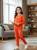 Love Embroidery Orange Track-suit Girls (Factory)