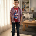 Spiderman Red Inner Multi Check Full Sleeve D/Casual Shirt Boys(R 417N)