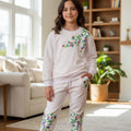 Right Side Embroidery Baby Pink Track-suit Girls ( Factory )