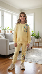 Right Side Embroidery Lemon Track-Suit Girls ( Factory )