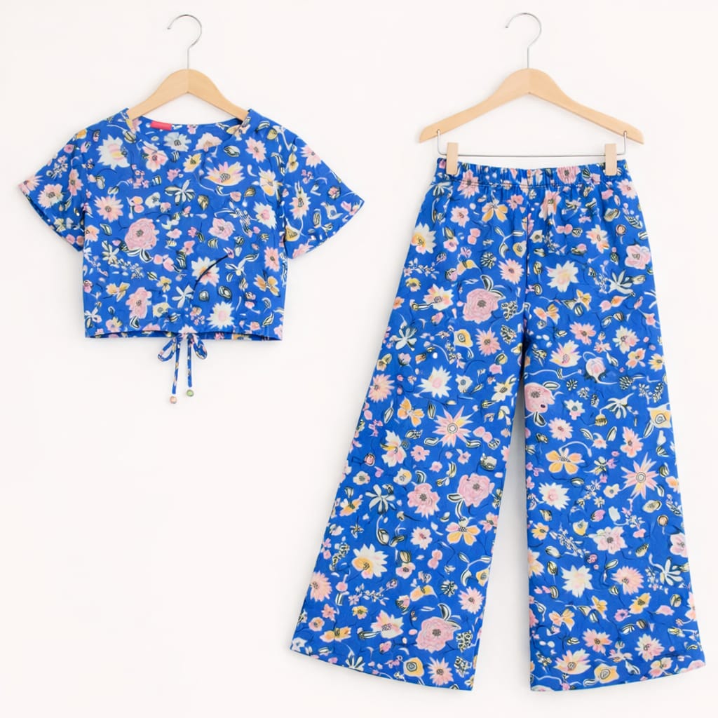 Little Bloom Half Sleeve Royal Blue Skate Fish Girls ( Factory )