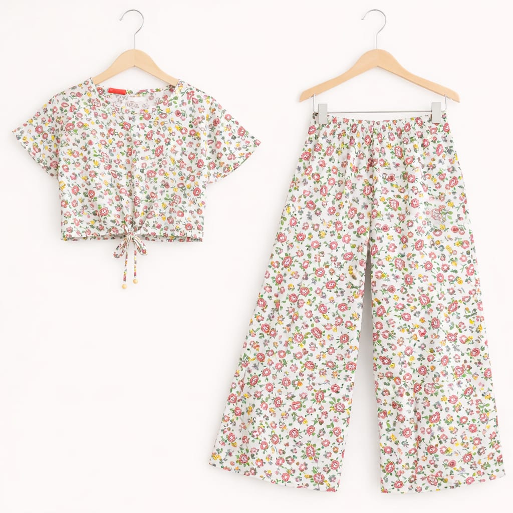 Peach Flower All Over Print Half Sleeve White Skate Fish Girls ( Factory )