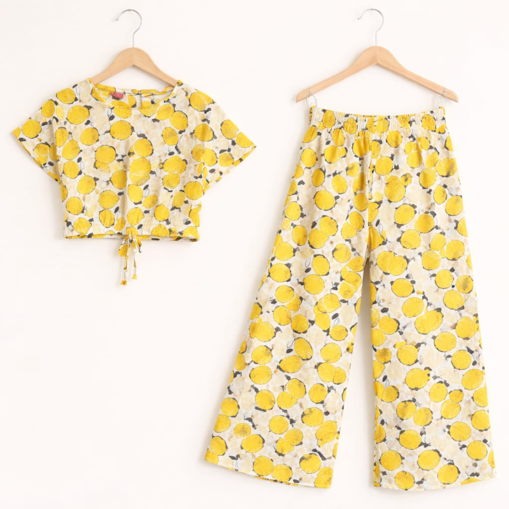 Lemon Printing Half Sleeve White Skate Fish Girls ( R-322 N )