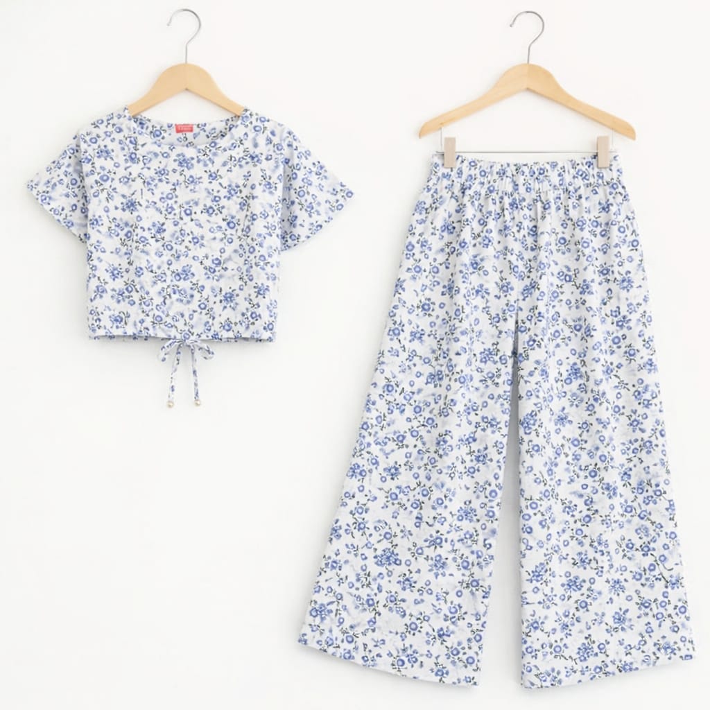 Purple Flower Leaves Half Sleeve Cream Skate Fish Girls