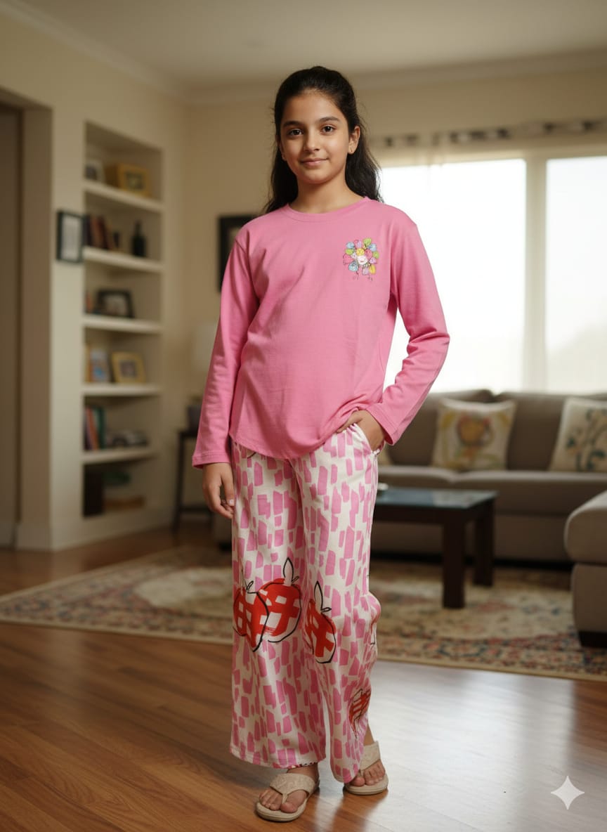 Doll Logo Baby Pink T-Shirt & Flapper Girls ( R-468 )