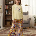 Multi Flower Print Lemon T-Shirt & Flapper Girls ( R-475)