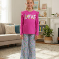 Unicorn Love Dark Pink T-Shirt & Flapper Girls ( R-494 )
