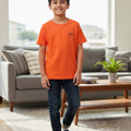 Back Bencher Logo  Half Sleeve Orange T-Shirt Boys(R-473)