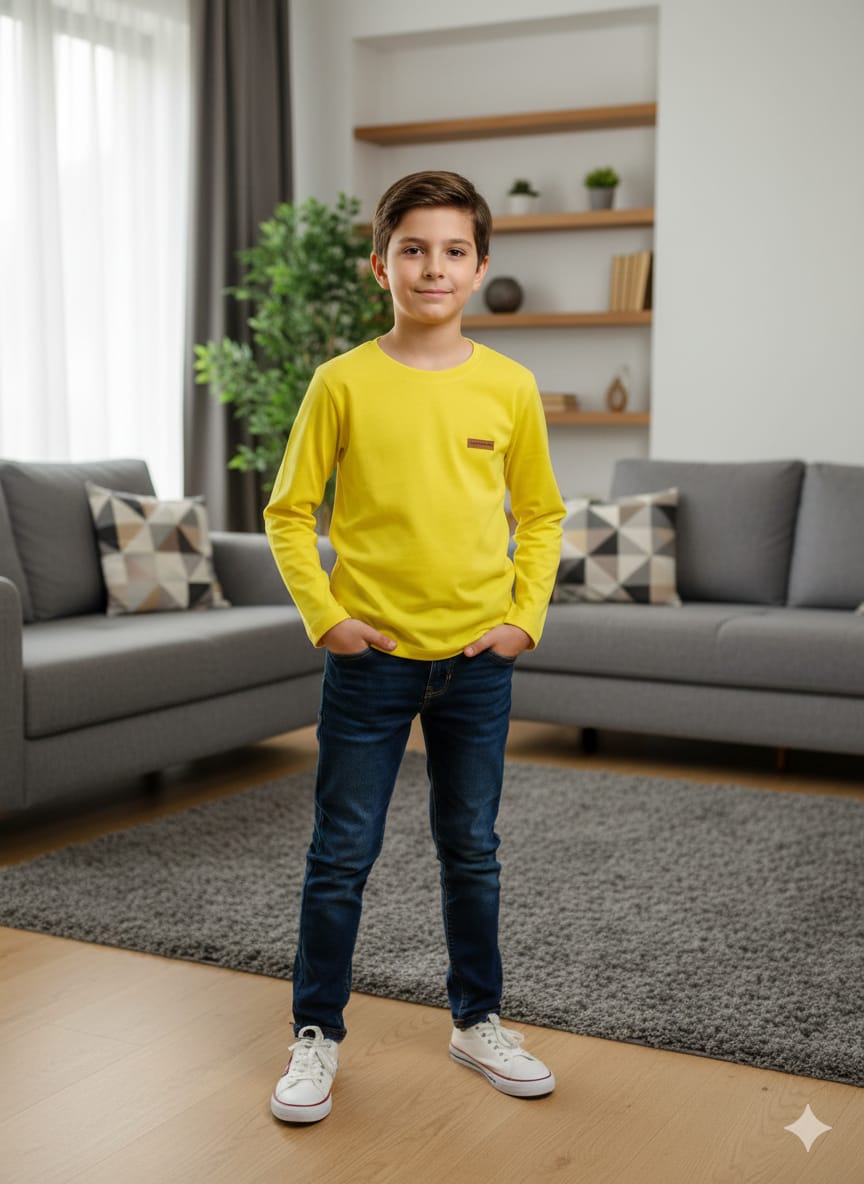 Back bencher logo yellow T-shirt- Boys(R-495,488)