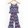 Colorful Heart & Leaves Navy Skirt Suit Girls (  R-182 ) Factory