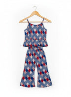 Colorful Heart & Leaves Navy Skirt Suit Girls (  R-182 ) Factory