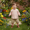 Orange Boxes White Casual Shirt New Born(R-458 N )