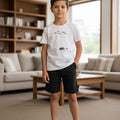 Fishes Print White Nicker Suit Boys(R-366)