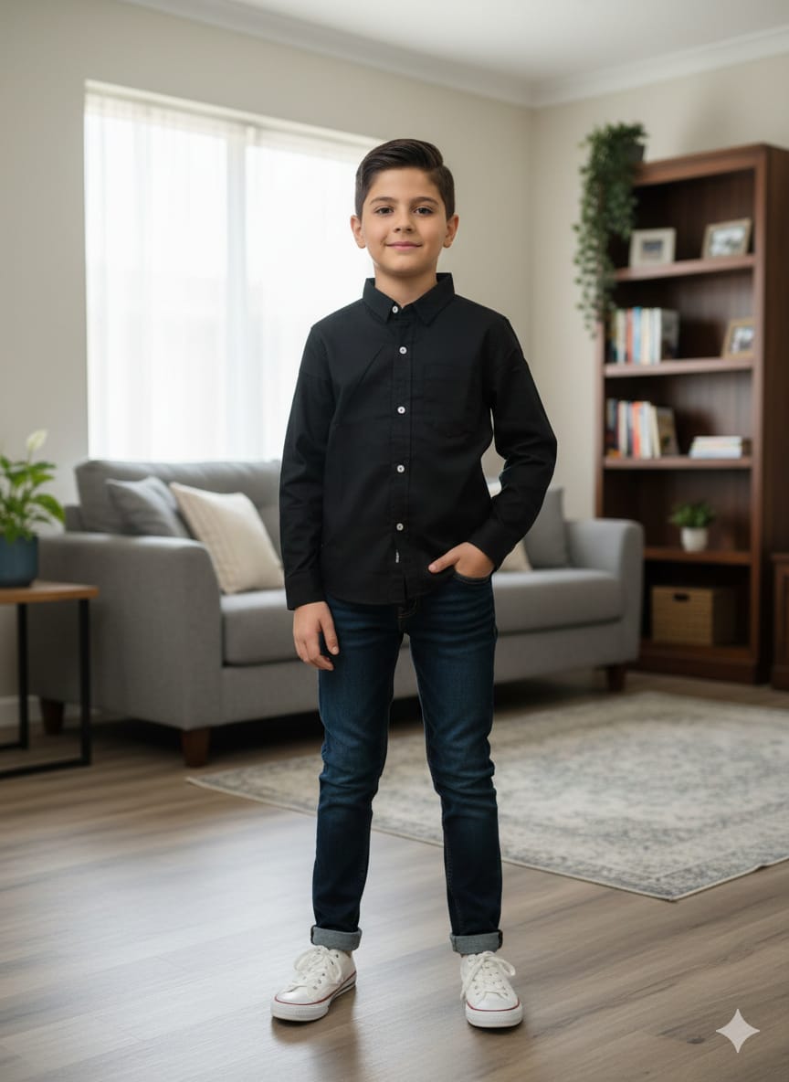 Simple Black Casual Shirt Boys(R 370)