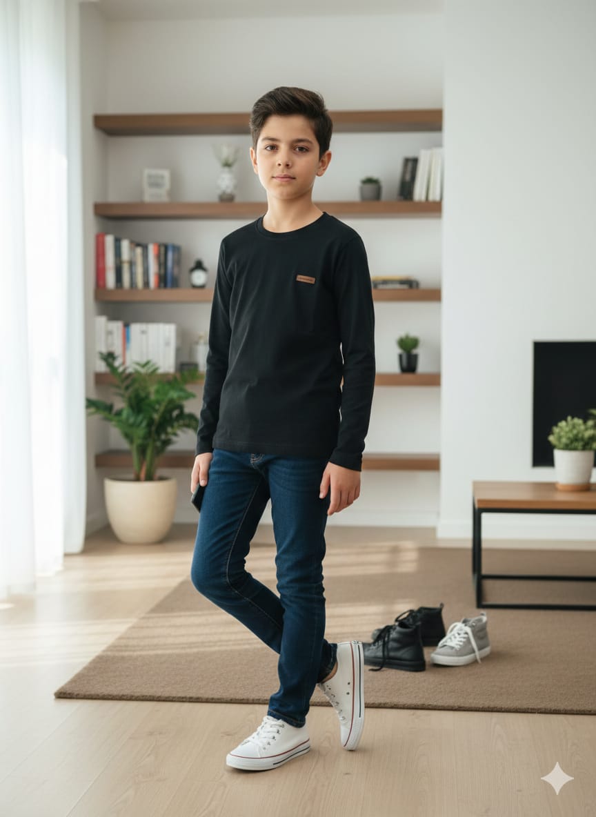 Back Bencher Logo Full Sleeve Black T-Shirt Boys(R 369)